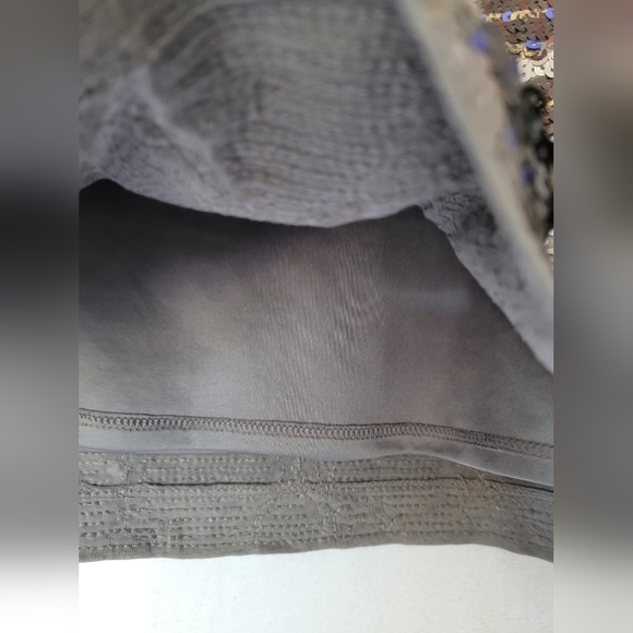 Express Sequins Embellishment Mini Skirt, Pima Cotton Blend, Puple & Silver, SP - Picture 8 of 10